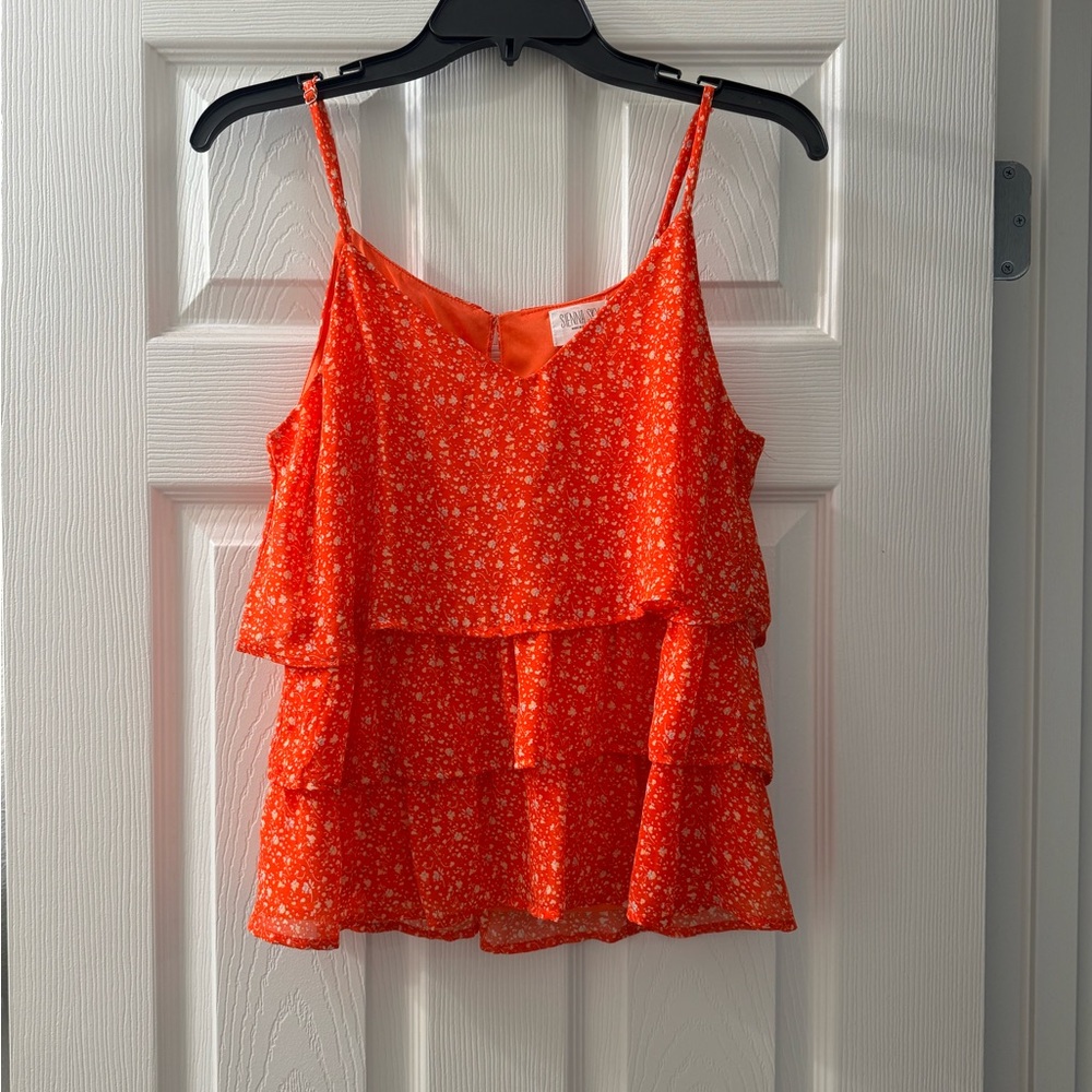 Sienna Sky Orange Floral Layered Camisole